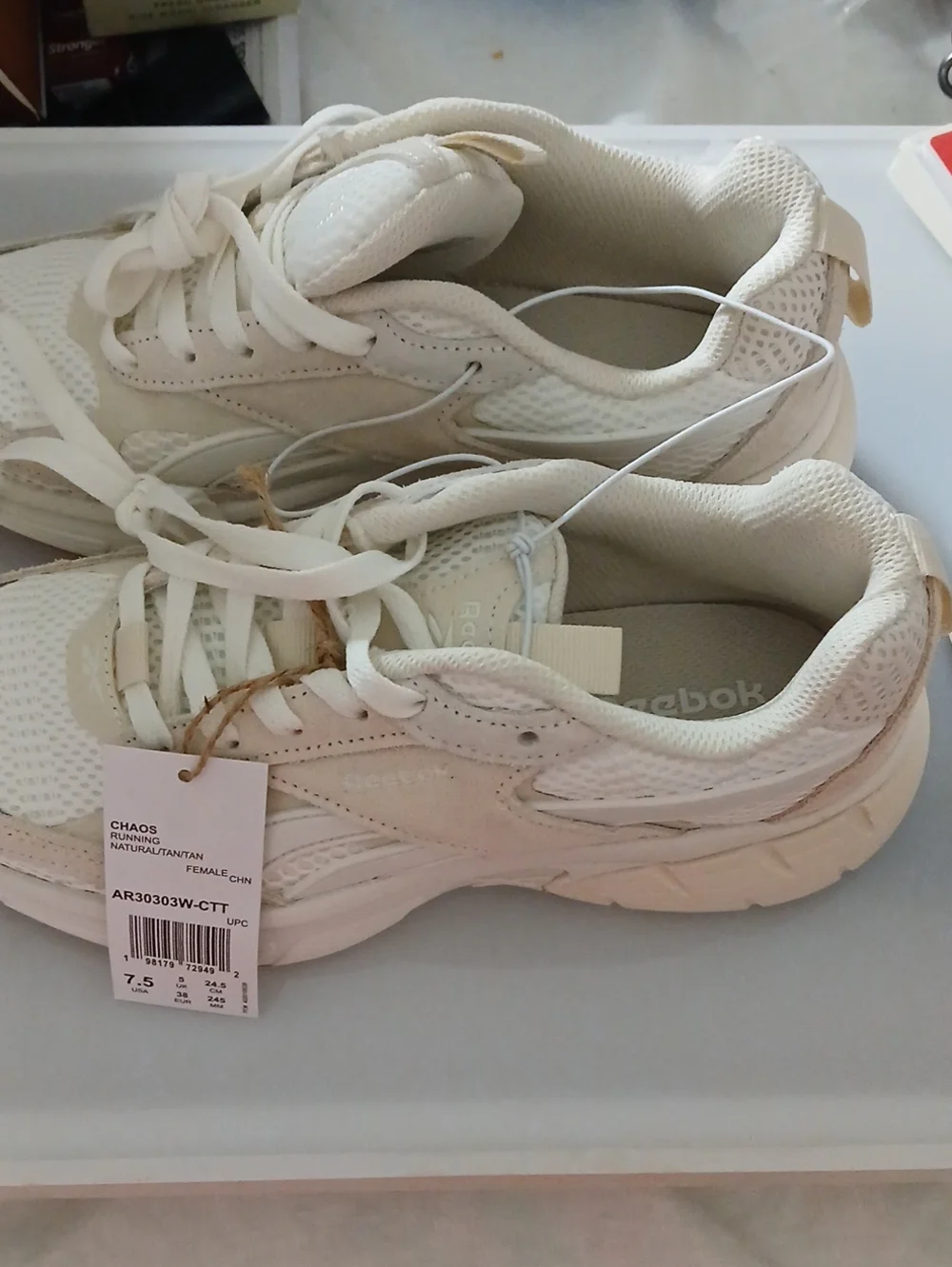 Reebok Women’s Off-White Lace-Up Athletic Sneakers